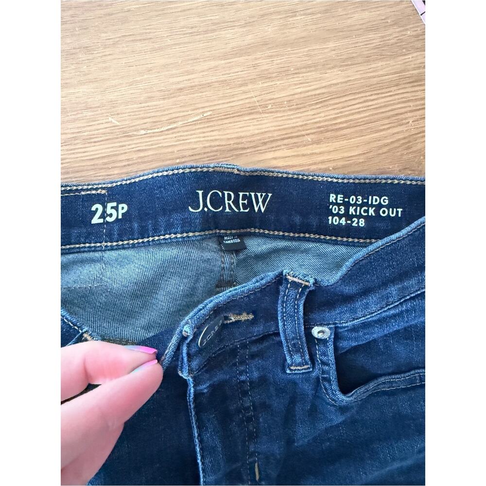 J.Crew '03 Kick Out Cropped Jeans Blue Raw Hem Women's - Size 25P - Picture 9 of 10